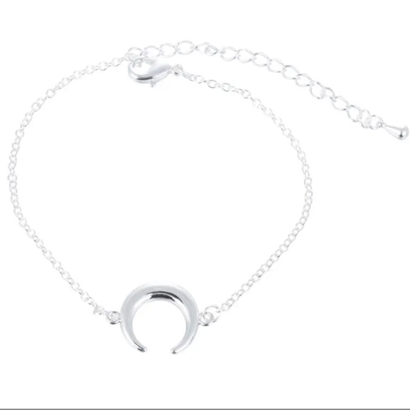 Silver Crescent Moon Bracelet - Picture 2 of 2